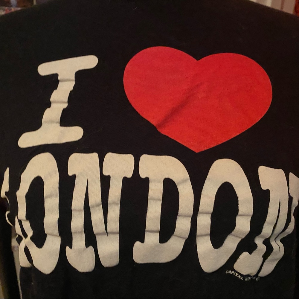 Y2K I ♥ London Black Baby Tee - Picture 2 of 3